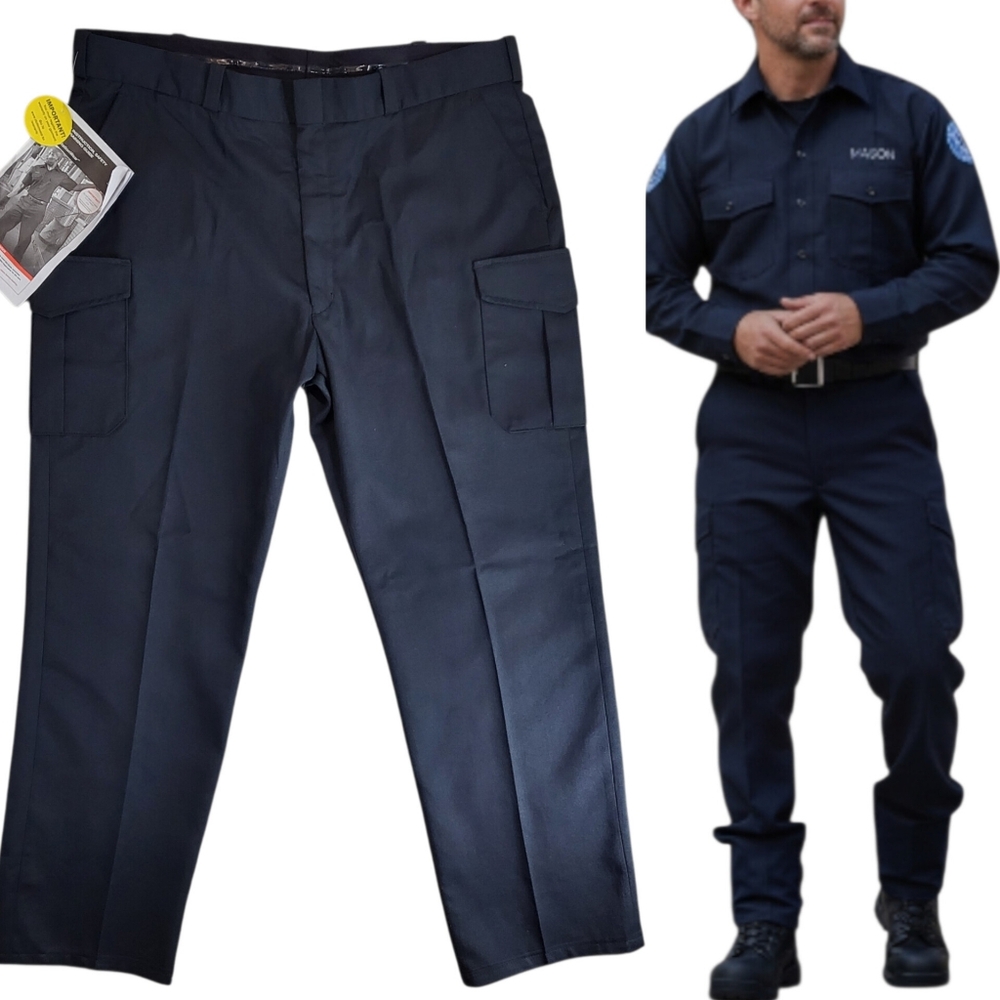 LION Stationwear Nomex Fire-Resistant Cargo Work Pants Trousers Dark Blue 44R